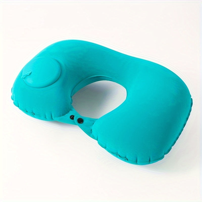 Air Cushion Self Inflating Button Neck Pillow For Travel