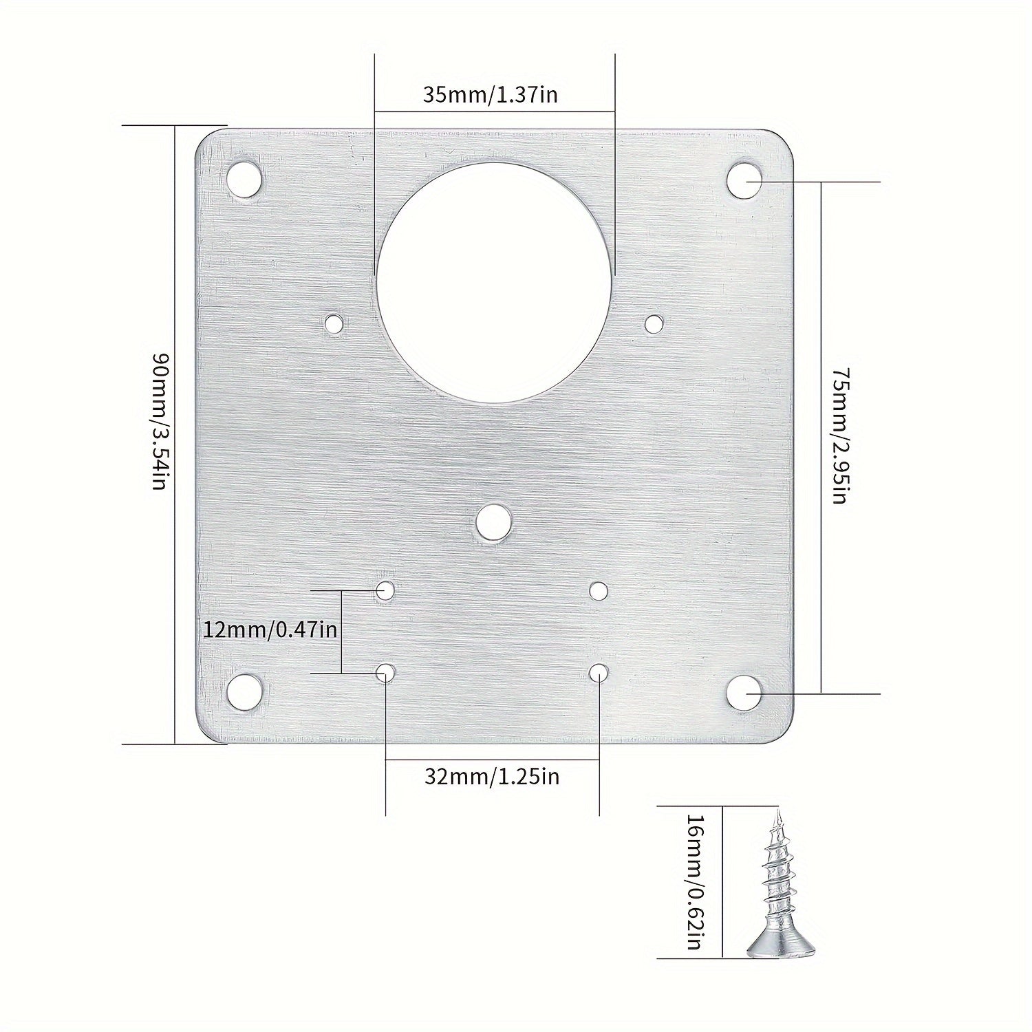 2pcs Stainless Steel Cabinet Hinge Repair Plate with Mounting Screws