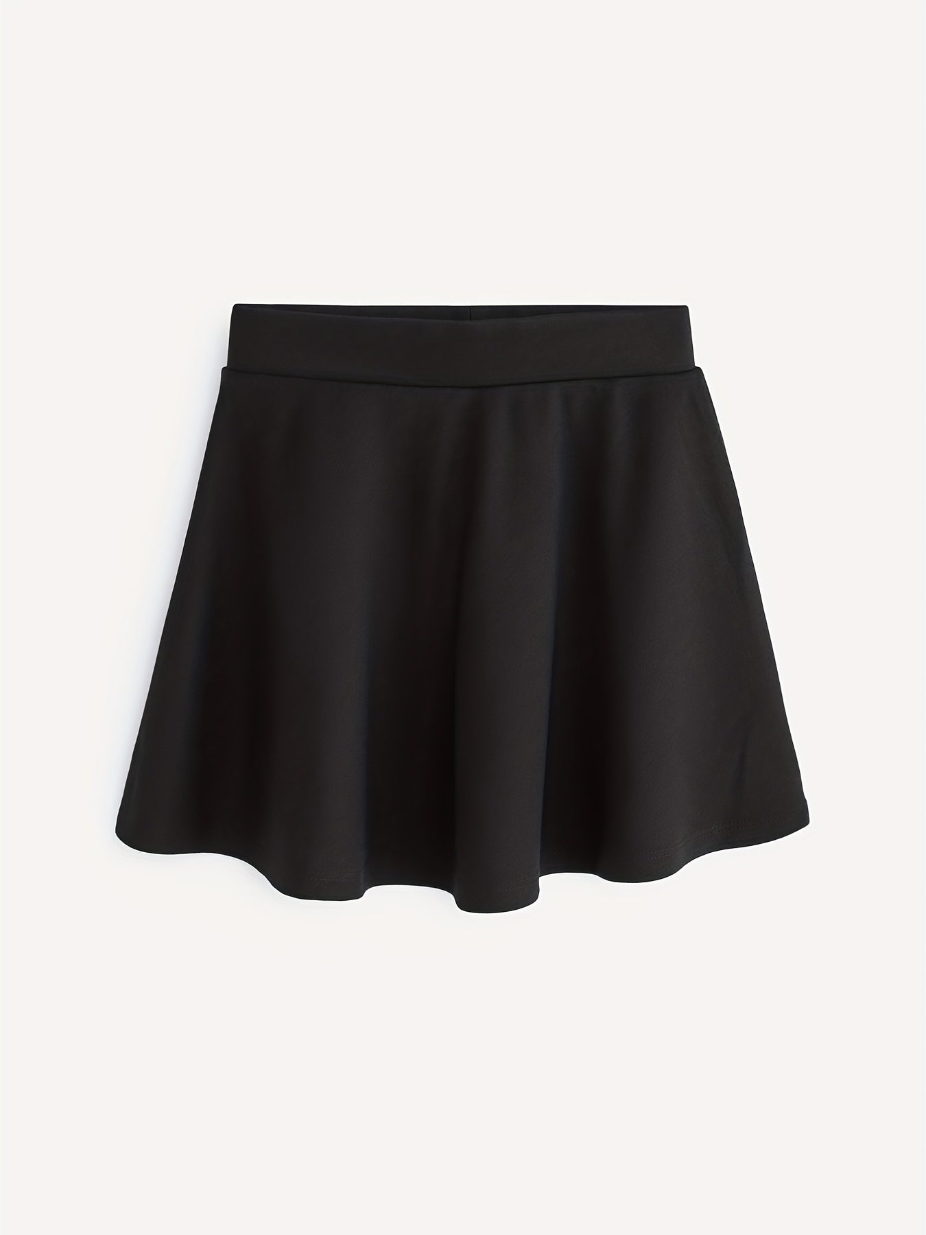 Girls High Waist Flared Knit Skirt For Kids