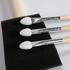 50pcs Assorted Foam Brush Kit Wooden Handle Paint Brush Set