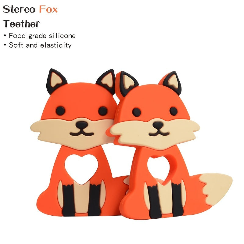 Silicone Fox Baby Teether for Babies 3M+ BPA Free Teething Toy