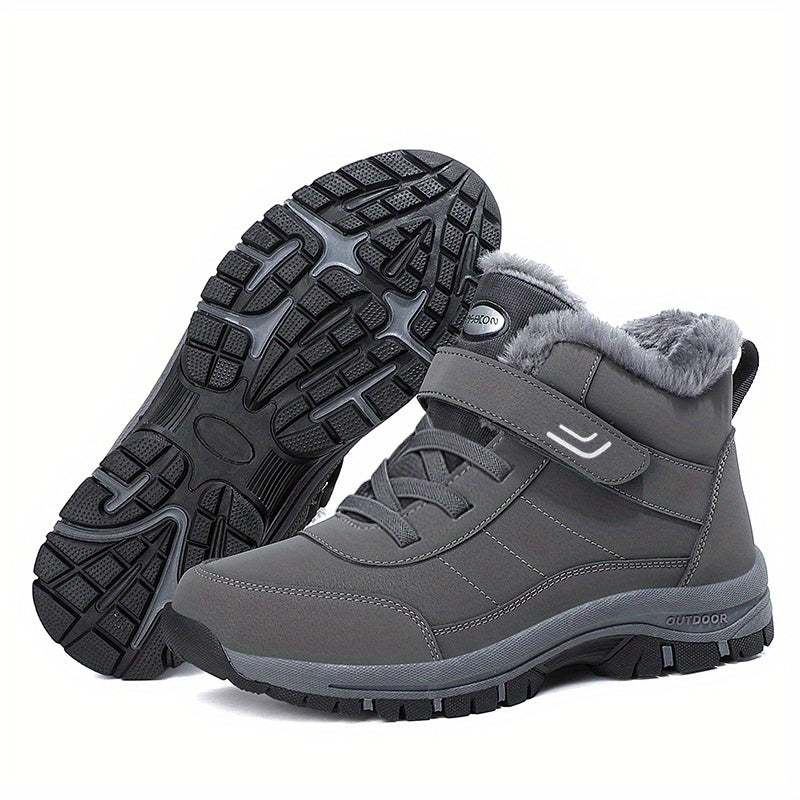 Men's Plush Lining Snow Boots for Outdoor Dark Grey