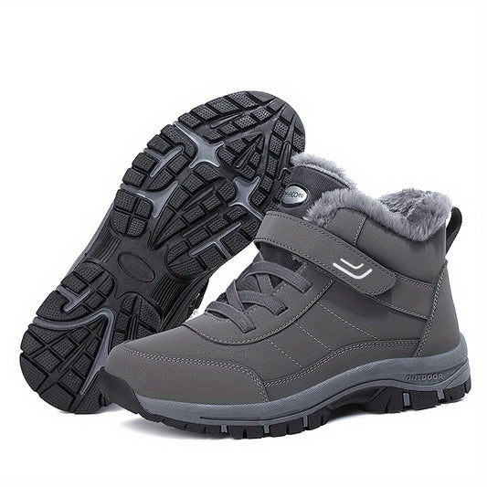 Men's Plush Lining Snow Boots for Outdoor Dark Grey