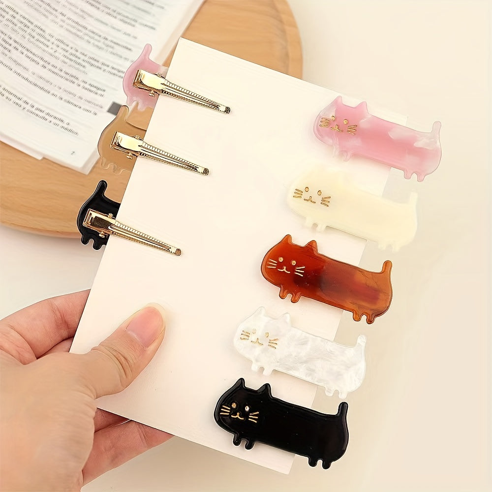 Cartoon Cat Decor Hair Clip Duck Billed Clip for Side Hair Bang Braids