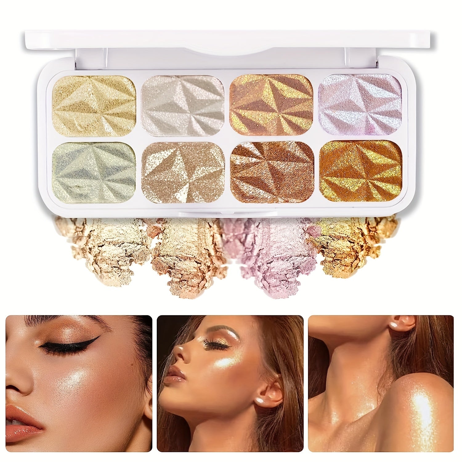 8 Colors Eyeshadow Palette High Gloss Set Gradient Pearly Eye Makeup