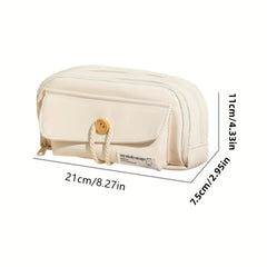 Canvas Pencil Case Large Capacity - Student Supplies DIY Cosmetics