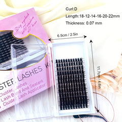 25mm DIY Lashes 0.07 D Curl Clusters DIY Volume False Lashes Wispy