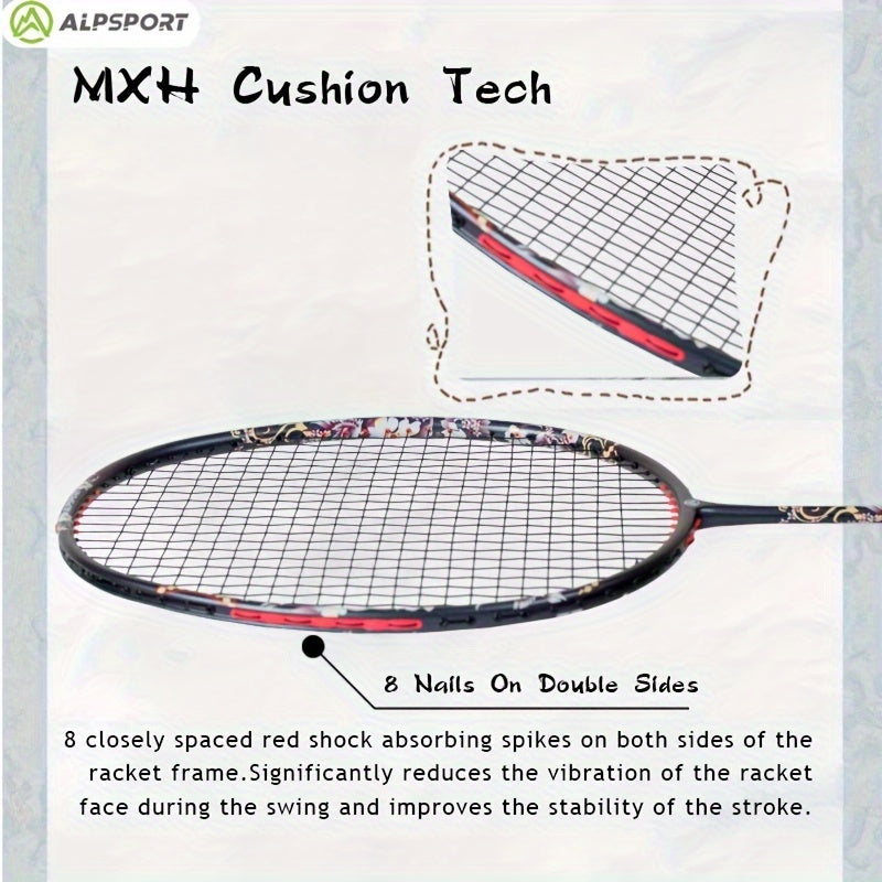 14 51KG Badminton Racket Full Carbon Racquet 2 Rackets Bag 1 Racket Box