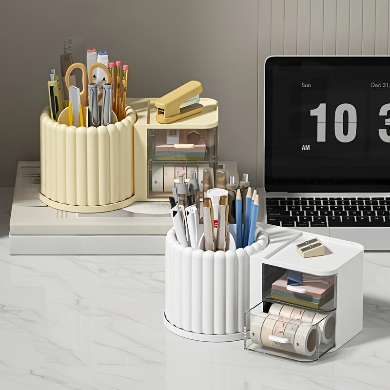 Plastic Cosmetic & Jewelry Storage Box Desk Organizer Pen Holder
