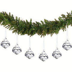 10pcs Christmas Acrylic Diamond Pendants Transparent Decorations
