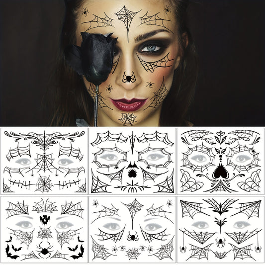 Spider Web Temporary Tattoo Stickers for Halloween Party