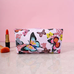 Flower Butterfly Print Cosmetic Bag Travel Storage Pouch