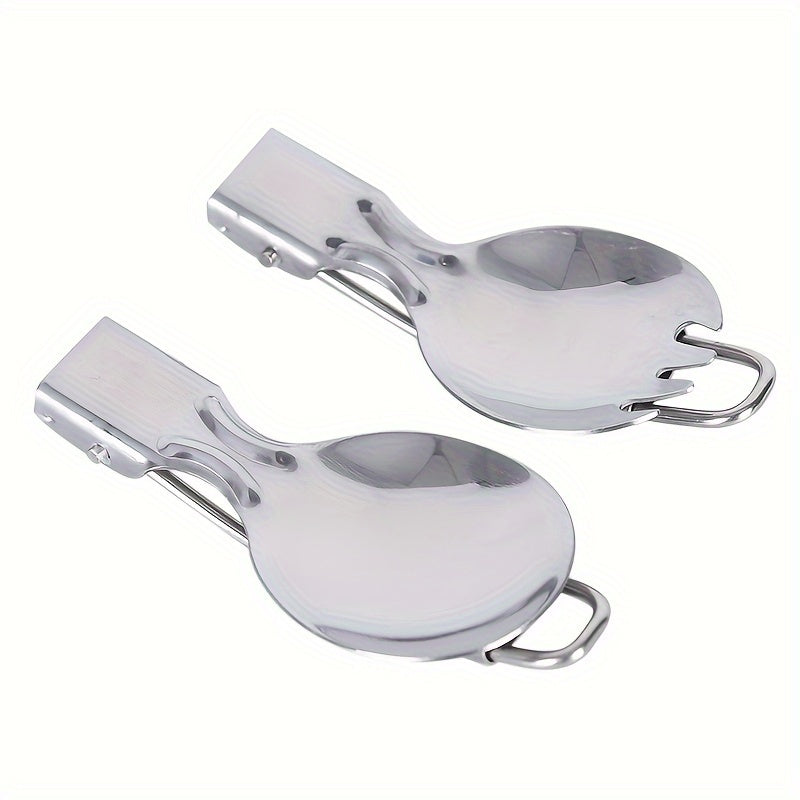 Folding Tableware Salad Spoon Fruit Fork Outdoor Portable Cutlery