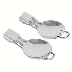 Folding Tableware Salad Spoon Fruit Fork Outdoor Portable Cutlery