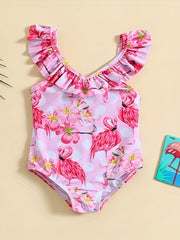 Flamingo Print Swimsuit for Girls