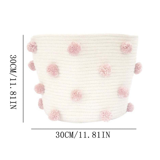 Kids' Fur Ball Storage Bucket Toy Diaper Clothes Storage Box Basket