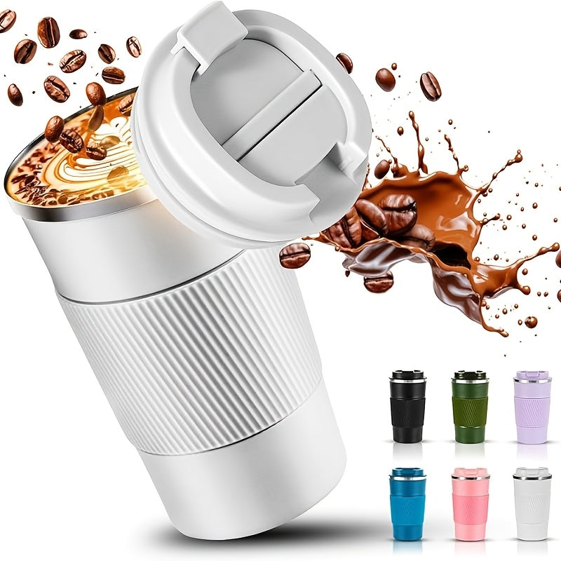 2oz Stainless Steel Coffee Mug Insulated with Leakproof Lid - Non Slip Grip