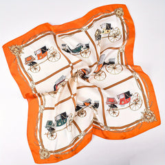 Royal Carriage Chain Pattern Printed Hair Scarf for Women