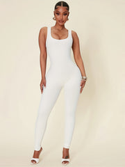 Slimming Yoga Jumpsuit Square Neck High Stretch Sports Bodysuit