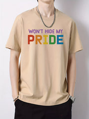 Colorful Letter Pattern Men's Graphic Cotton T-shirt
