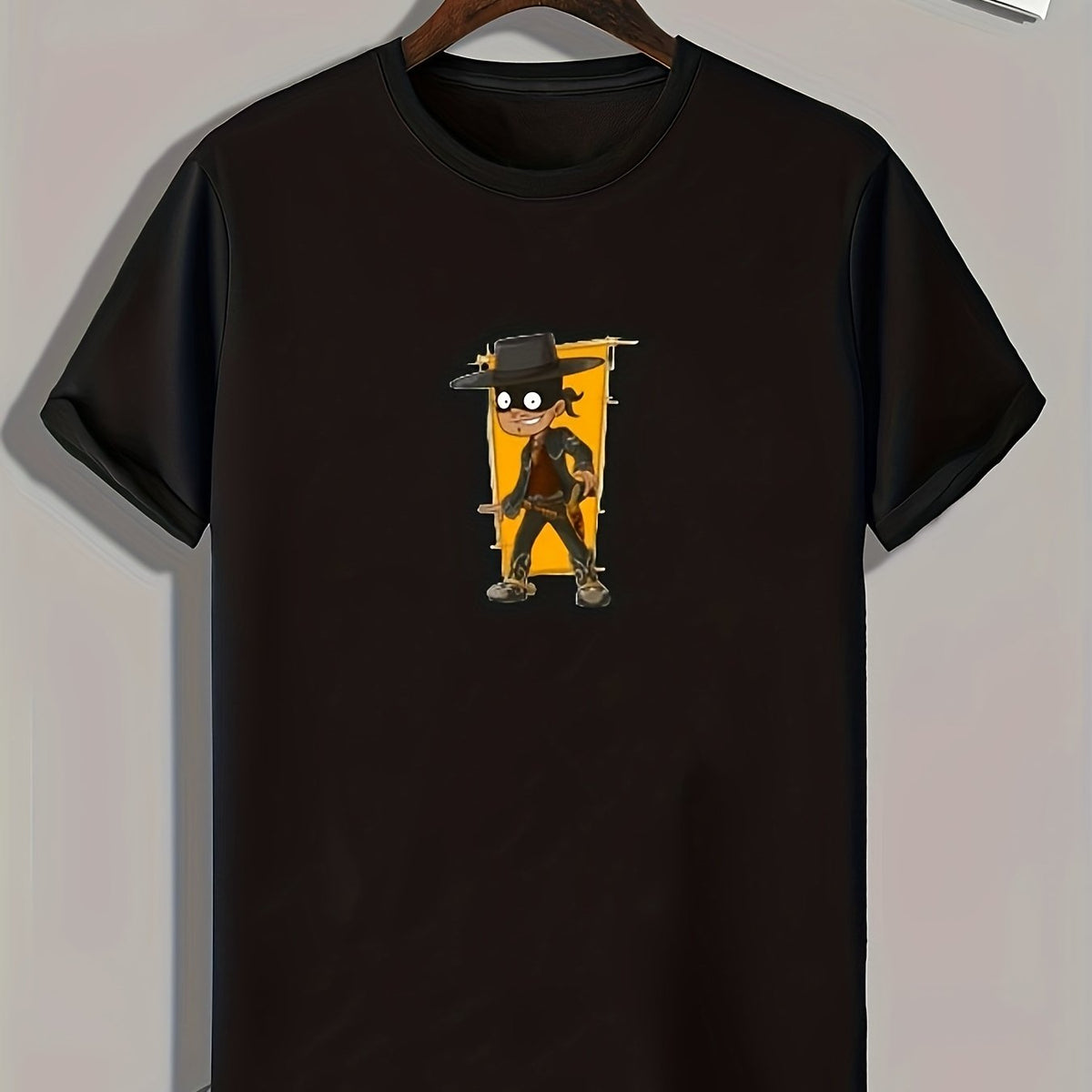 Thief Print Men's Graphic Tee for Summer