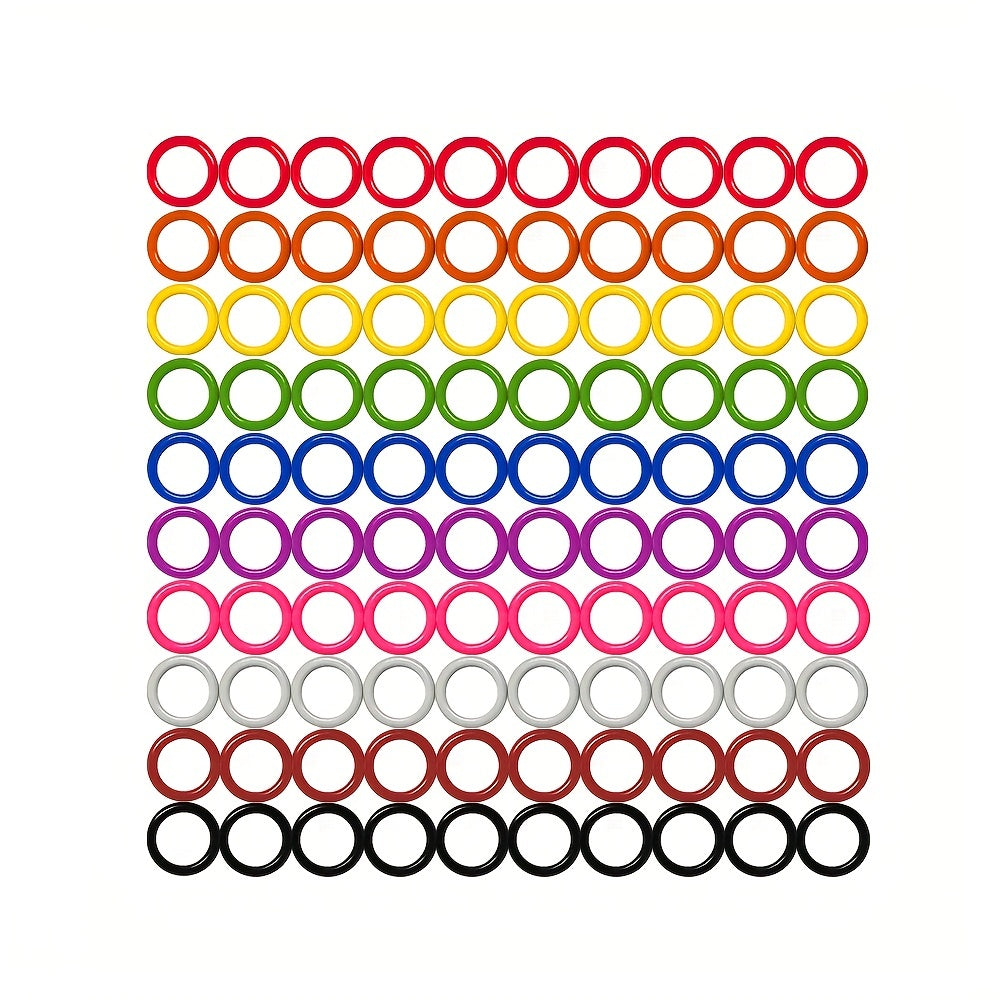 100pcs Round Stitch Markers Set Colorful Knitting Crochet Locking Accessories