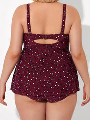  Graphic Print Knot Cut Out Swimsuit Set