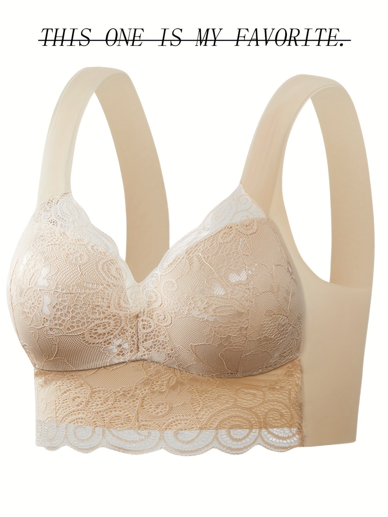 Wireless Lace Bra & Scallop Trim Tank
