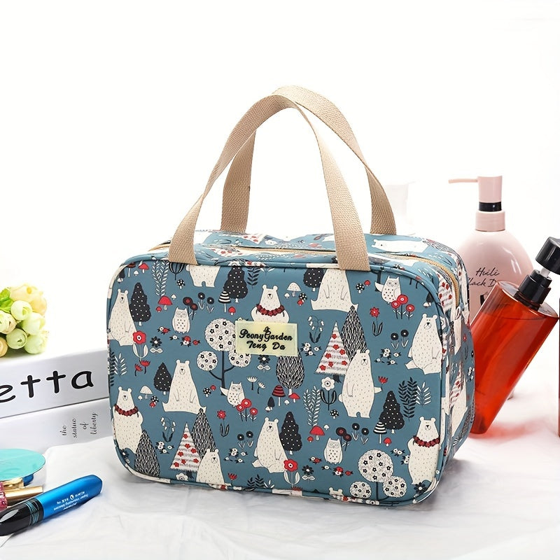 Vintage Floral Print Bag Travel Storage Handbag Toiletry Wash Bag