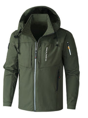 Men's Outdoor Windbreaker Jacket Hooded Waterproof Warm Climbing Jacket