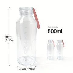17oz Motivational Water Bottle with Time Marker, BPA-Free Sports Cup