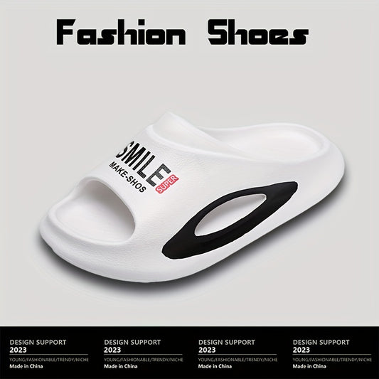 Men's 'SMILE' Non Slip Platform Slides Soft Sole Cloud Slides