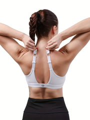 Front Zip Sports Bra for Women Workout Yoga Running Bra