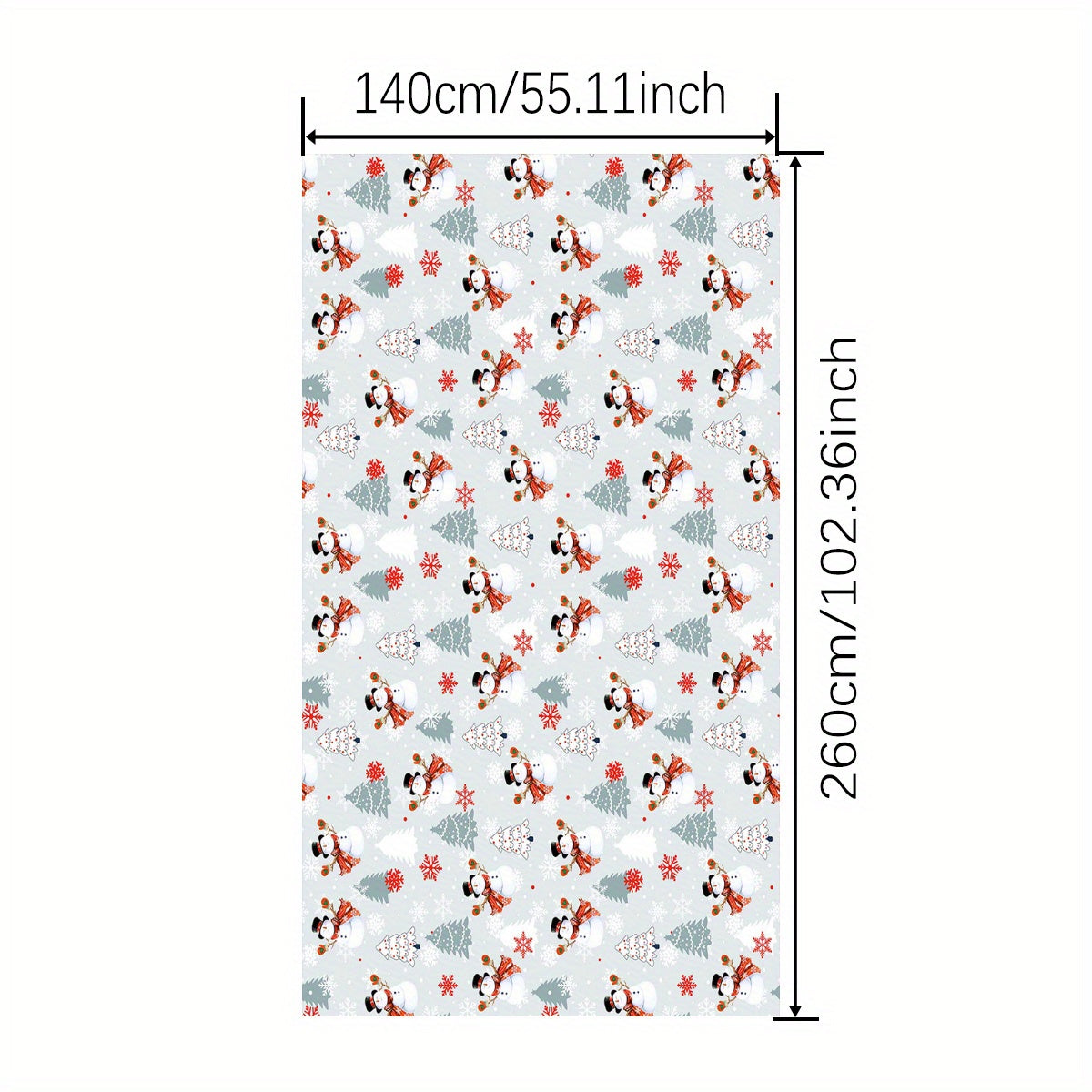Polyester Merry Christmas Tablecloth Snowman Christmas Tree Design
