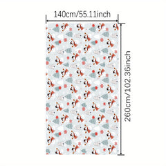 Polyester Merry Christmas Tablecloth Snowman Christmas Tree Design