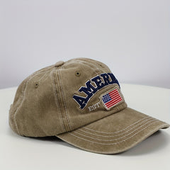 Men's Outdoor American Flag Vintage Baseball Cap