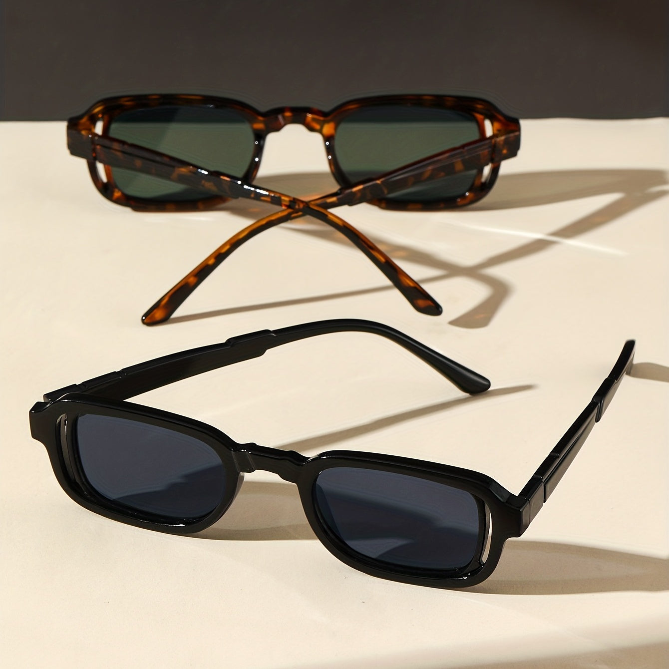 Rectangle Sunglasses Tortoiseshell Anti Glare UV400