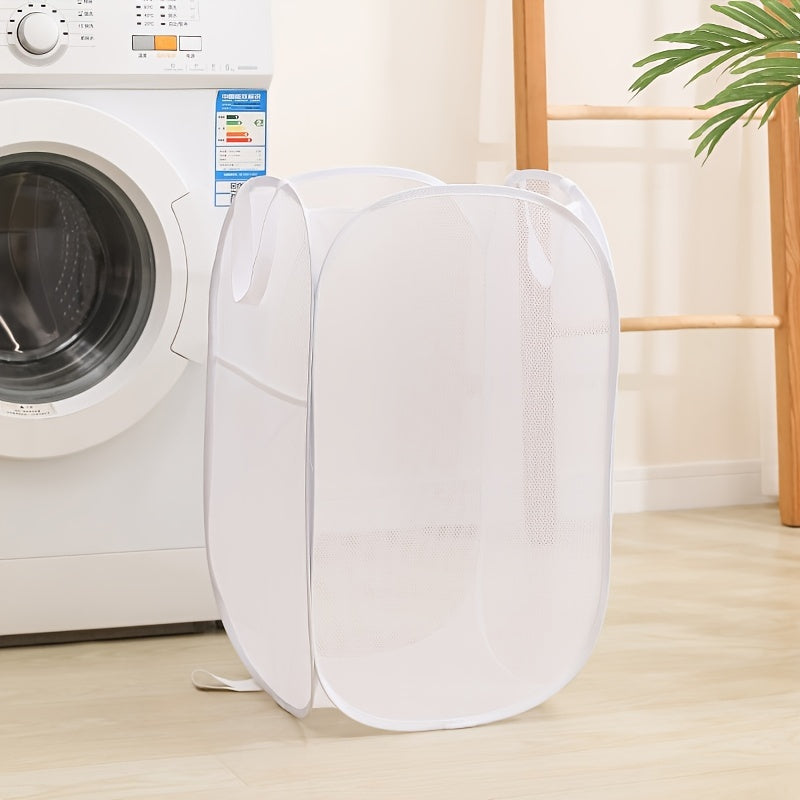 Portable Pop Up Mesh Laundry Hamper with Durable Handles