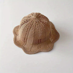 Baby Bucket Straw Hat Summer Hollow Sunscreen Beach Accessories