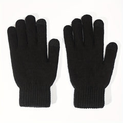 Double Layered Plush Knitted Touch Screen Gloves for Parties & Activities