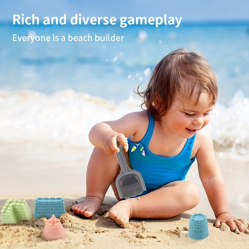 12Pcs Kids Beach Sand Toys Set Digger Toy Beach Molds Sandbox Toys