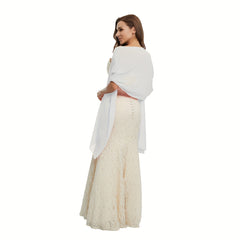 Rhinestone Decor Chiffon Shawl Solid Scarf Thin Breathable Shawl