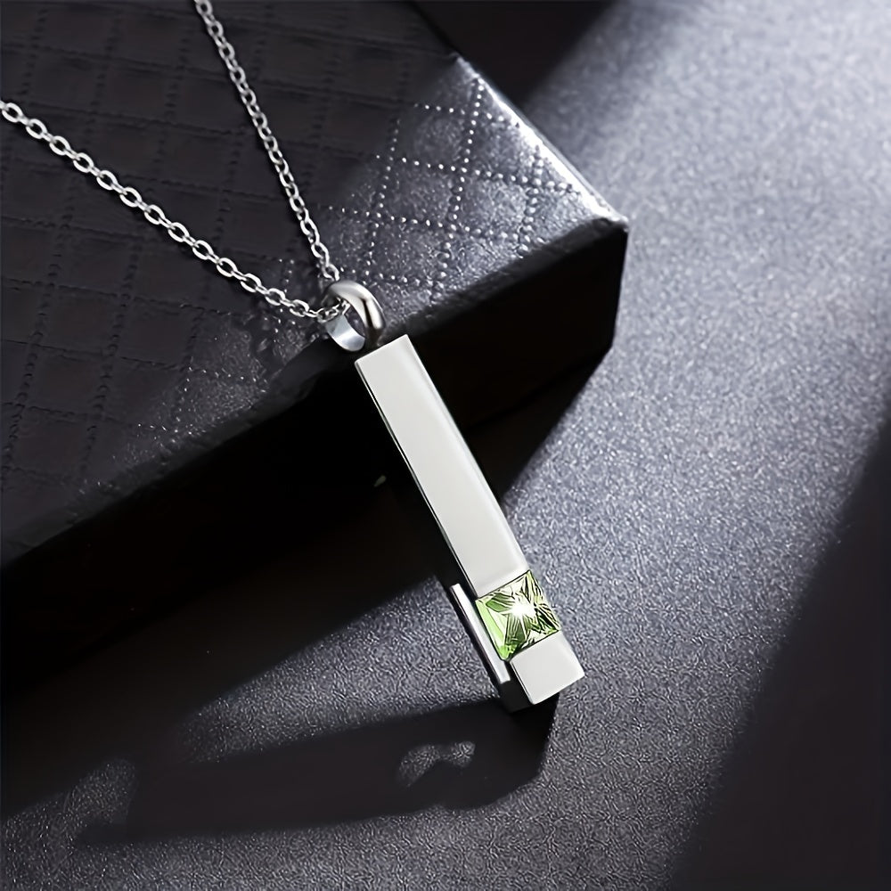 Green Crystal Urn Necklace Stylish Cremation Jewelry Keepsake