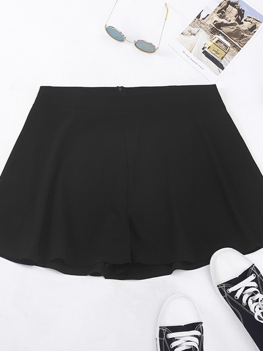 Women's Plus Size Preppy Style Summer Solid Shorts
