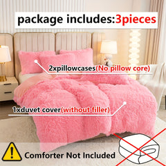 3pcs Multicolor Plush Duvet Cover Set Soft And Warm Bedding