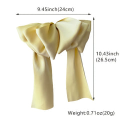 Satin Big Hair Bow Bridal Bow French Barrette Long Tail