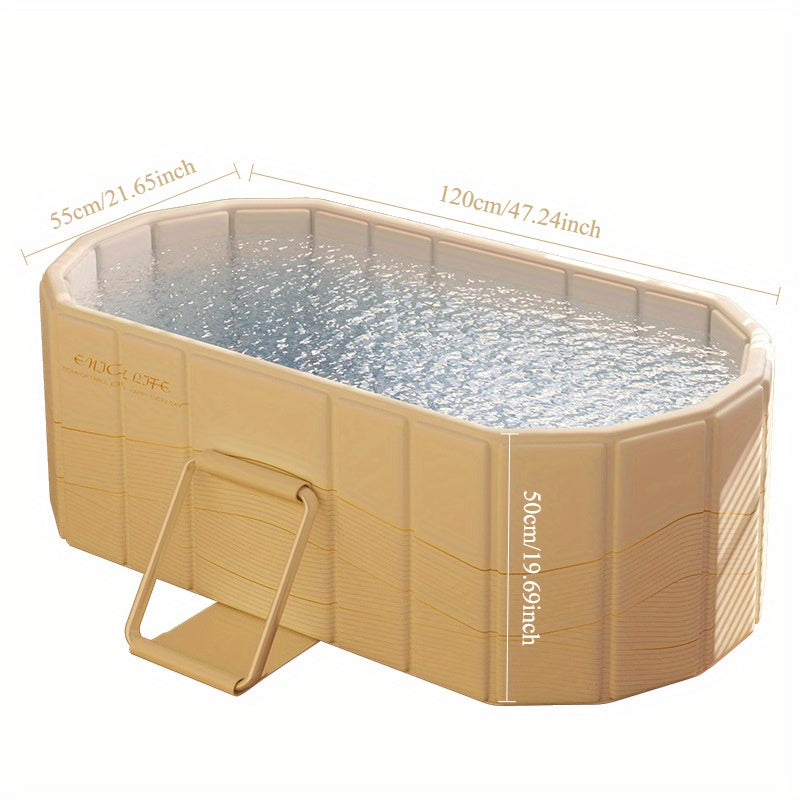 59 Inch Golden Foldable Bathtub for Adults No Installation