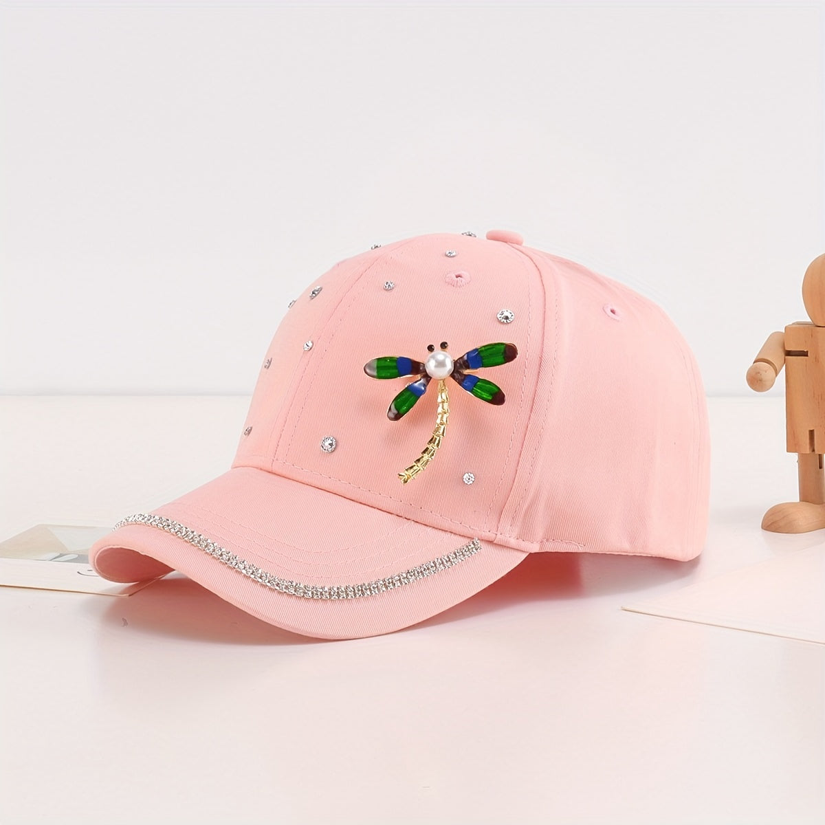 Rhinestone Dragonfly Summer Cap for Big Girls