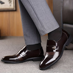 Men's Cap Toe Patent Dress Shoes