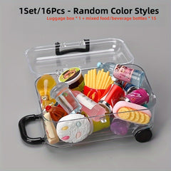 16pcs Suitcase Faux Food Props Cake Models Photography Prop